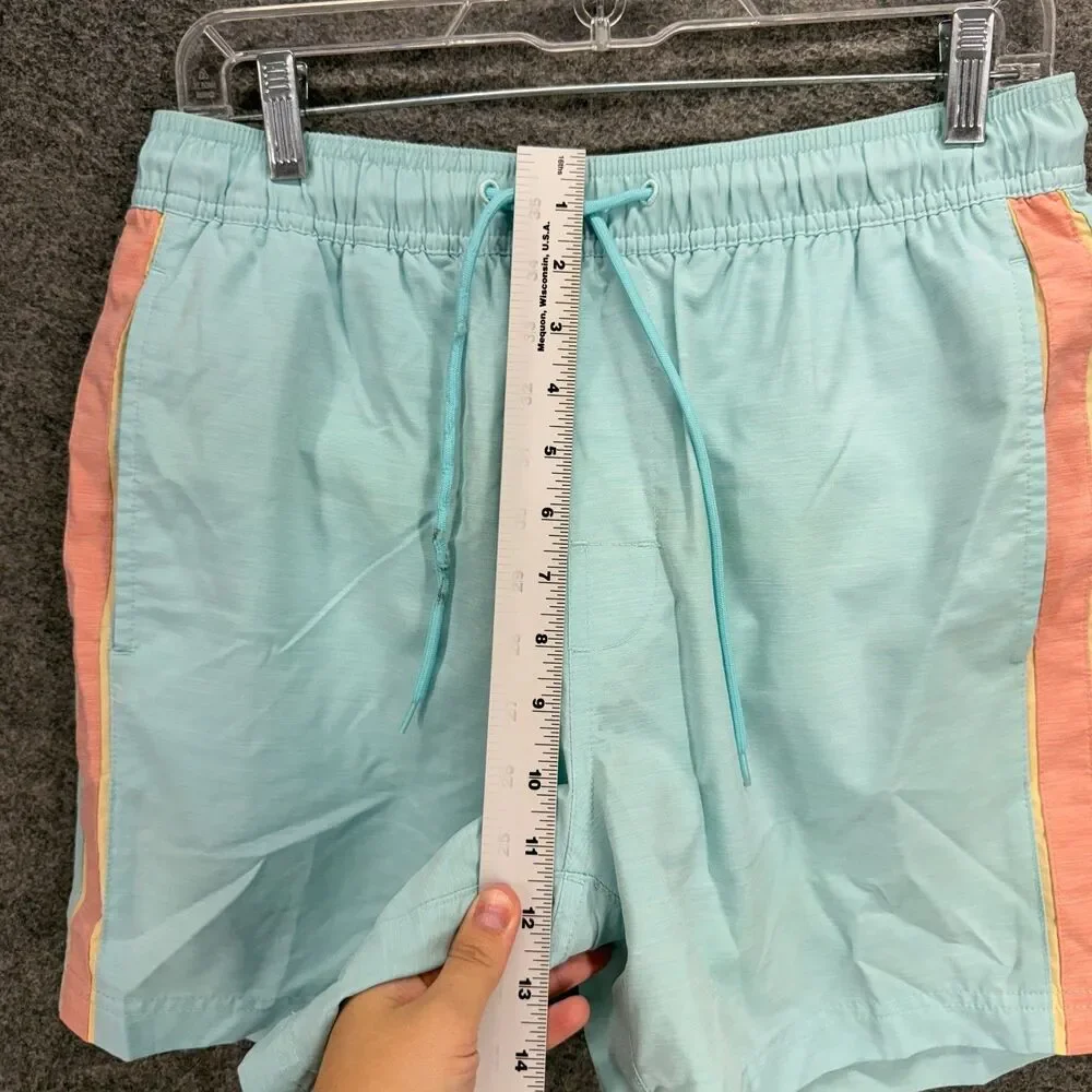 Rown Swim Shorts Trunks Men M Medium Blue Drawstring Pockets High Rise Swimwear